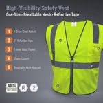 green | Safety Vest | Class 2, Type R, ANSI 107-2020