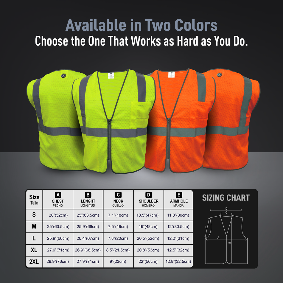 green | Safety Vest | Class 2, Type R, ANSI 107-2020
