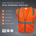 orange | Safety Vest | Class 2, Type R, ANSI 107-2020
