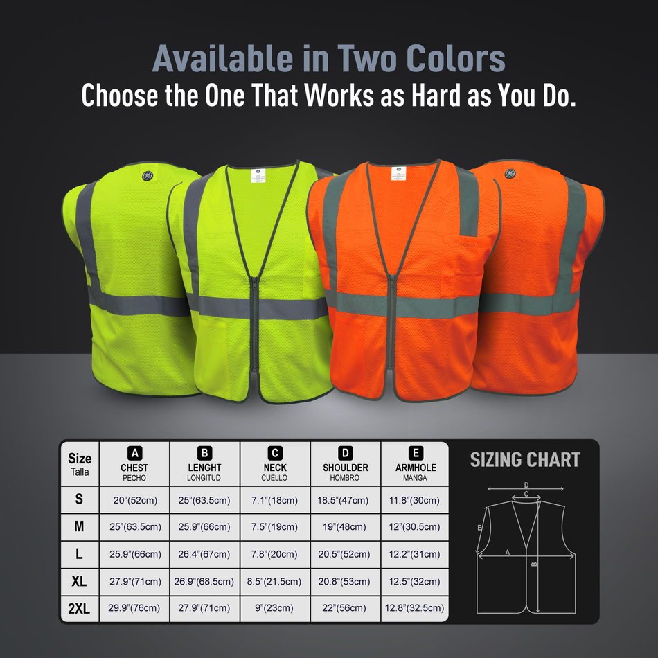 orange | Safety Vest | Class 2, Type R, ANSI 107-2020