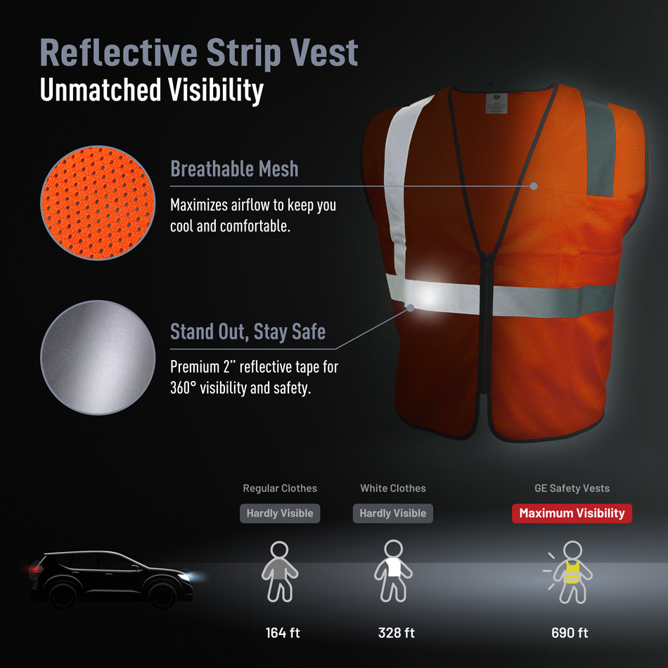orange | Safety Vest | Class 2, Type R, ANSI 107-2020