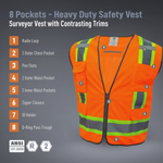 orange | Surveyor Vest | Class 2 ANSI 107-2020