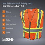 Orange | Safety Vest | 5-Point Breakaway, Class 2, ANSI 107-2020