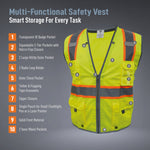 Heavy Duty Engineer Safety Vest | ANSI Class 2, 8 Pockets