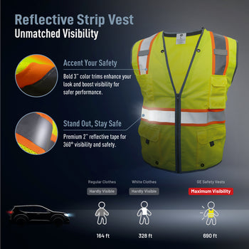 Heavy Duty Engineer Safety Vest | ANSI Class 2, 8 Pockets