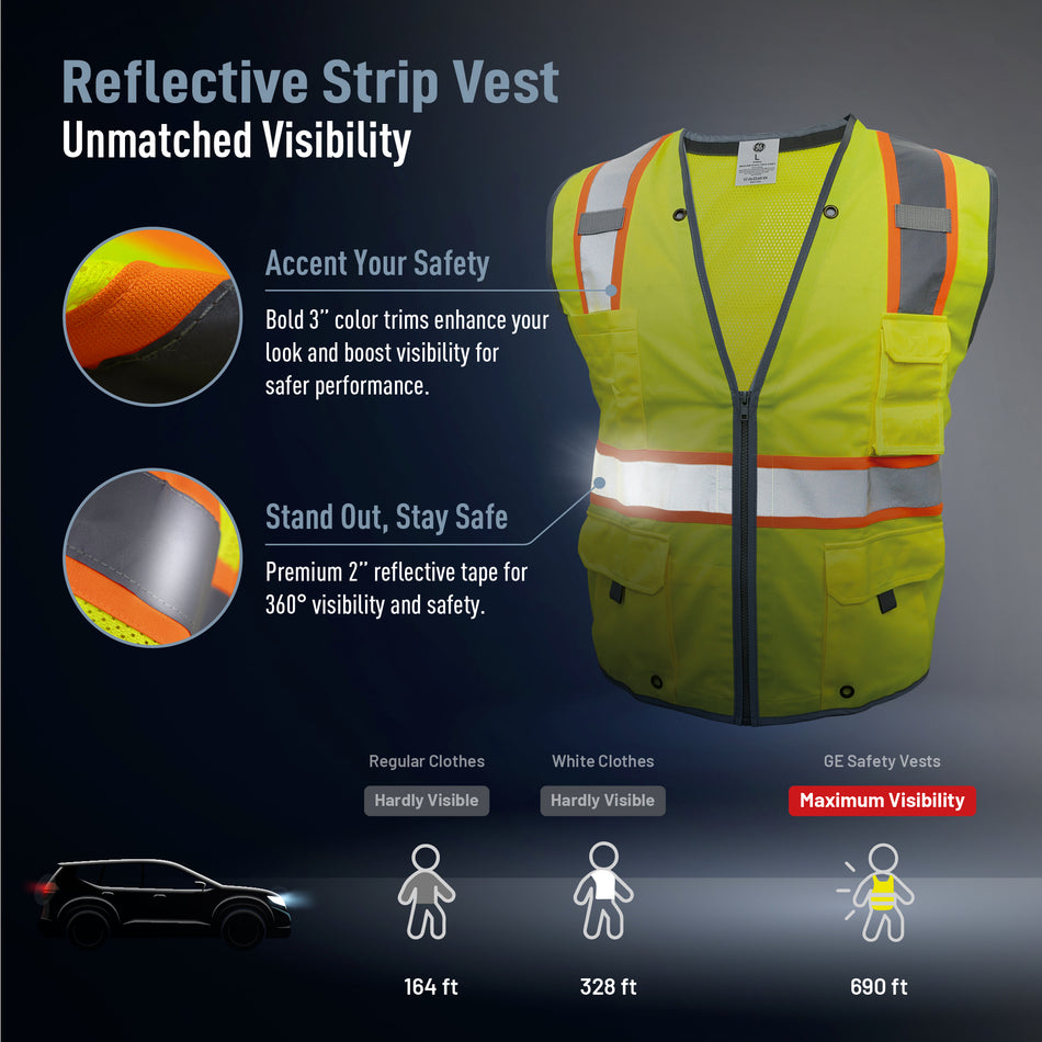 Heavy Duty Engineer Safety Vest | ANSI Class 2, 8 Pockets