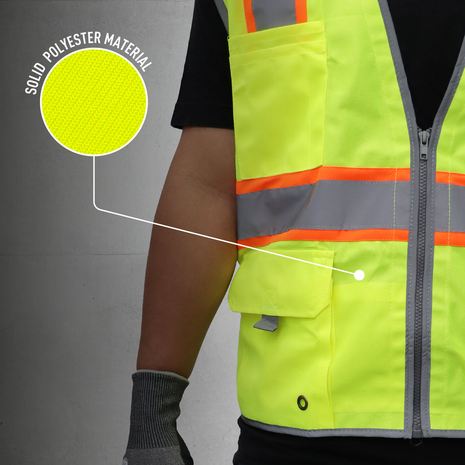 Heavy Duty Engineer Safety Vest | ANSI Class 2, 8 Pockets