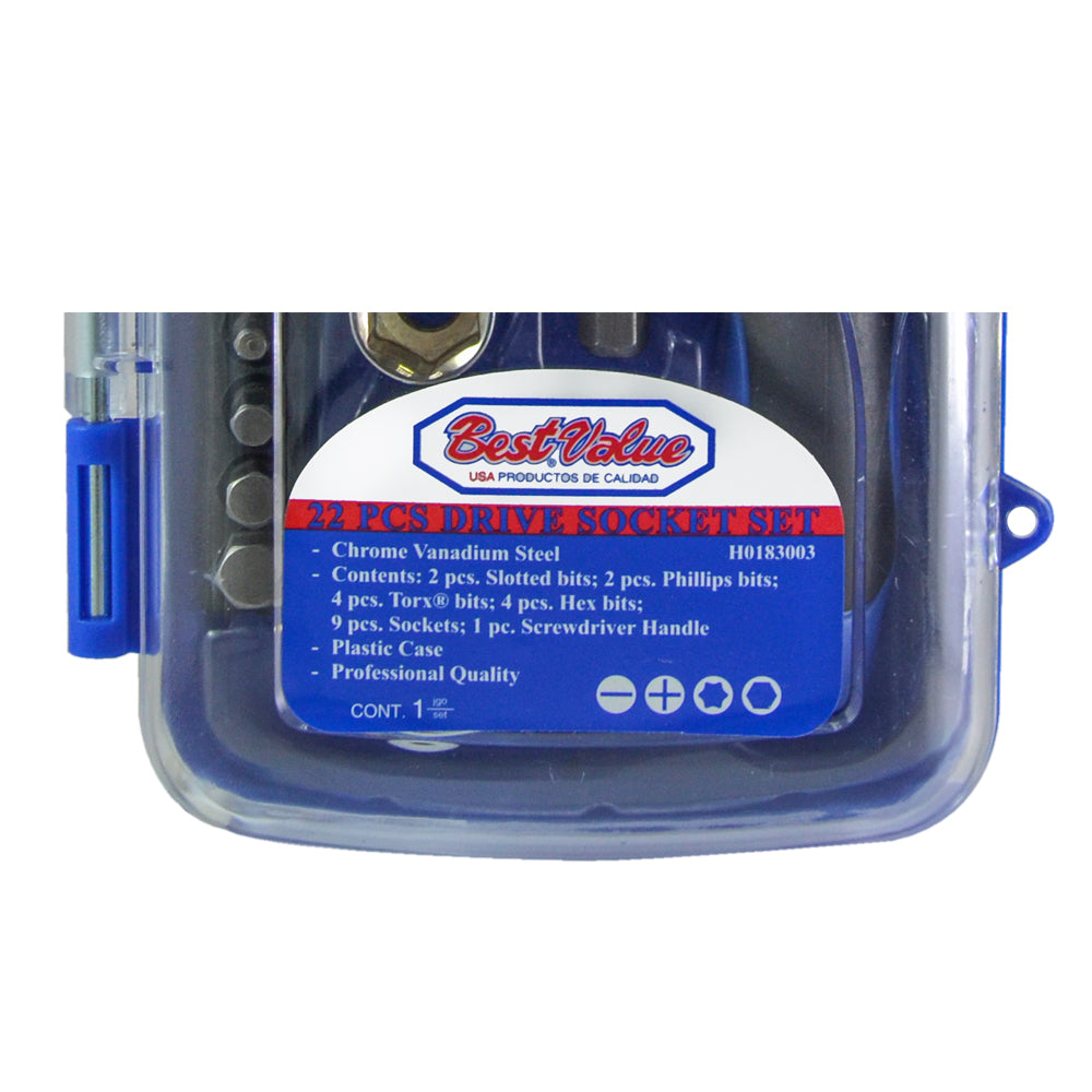 Socket and Bits Set (22-Piece)