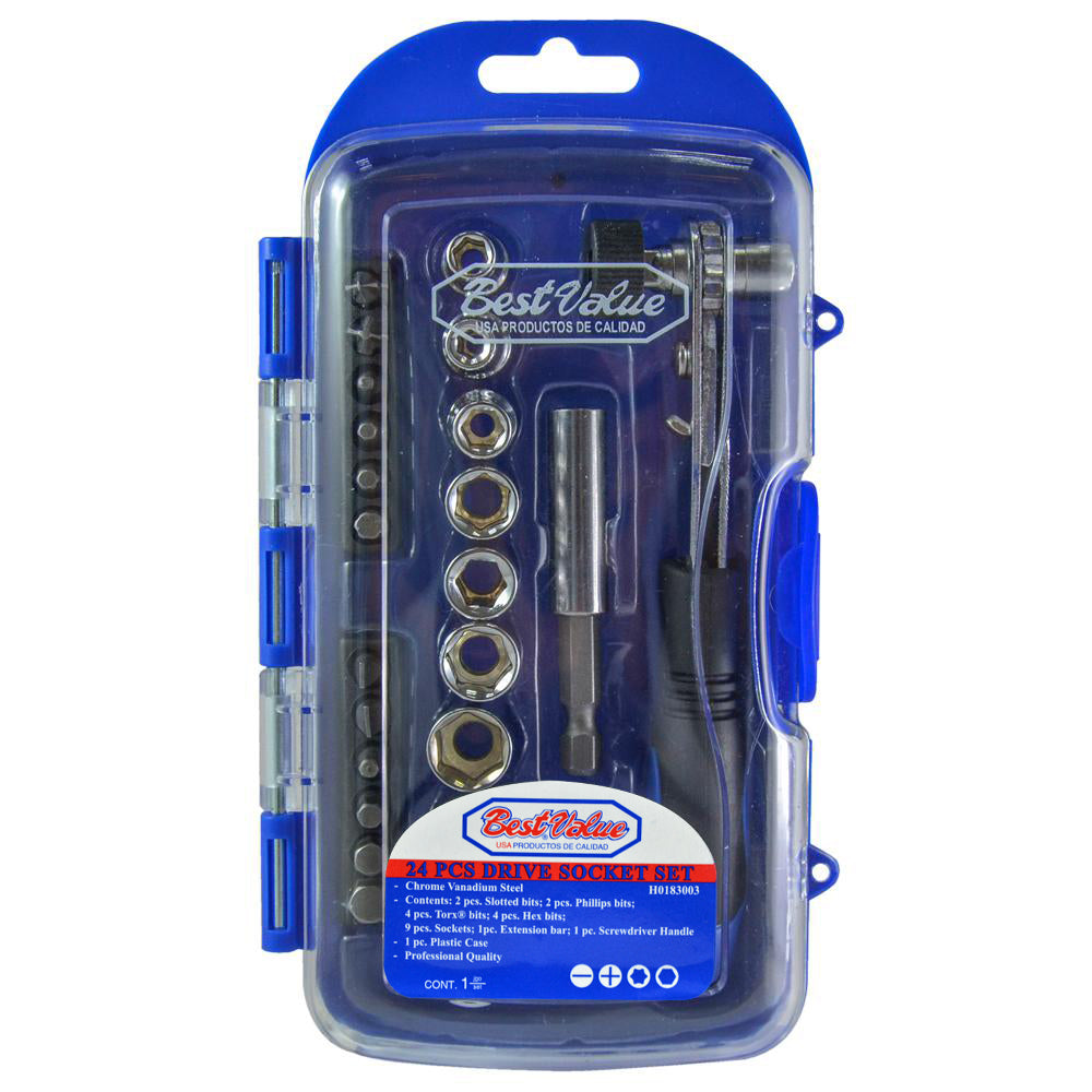 Socket and Bits Set (22-Piece)