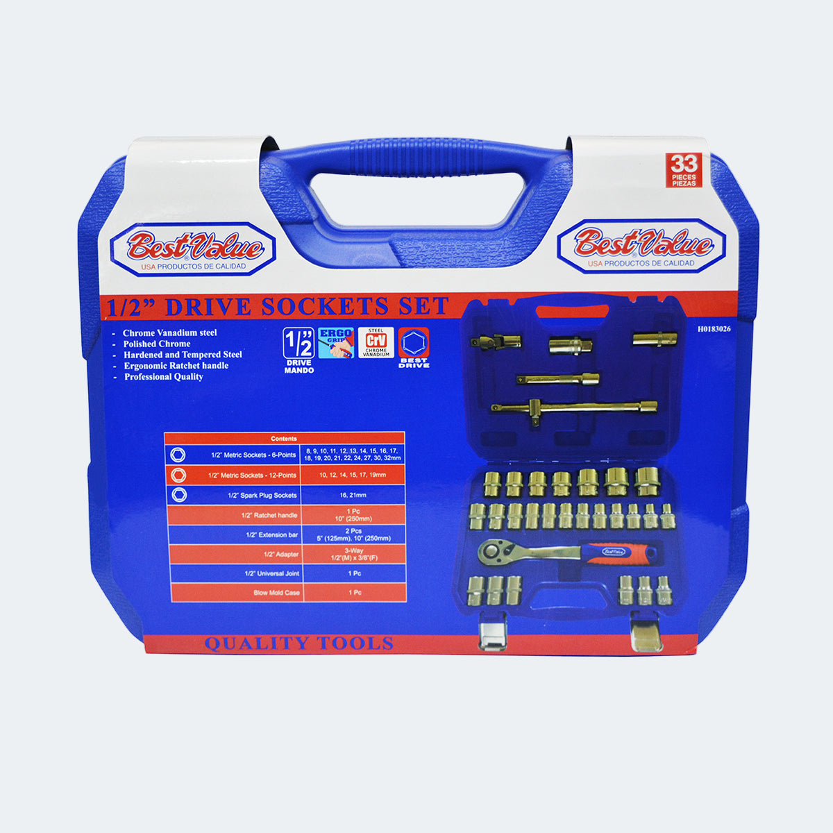 1/2 in. Drive Socket Set (33-Piece)