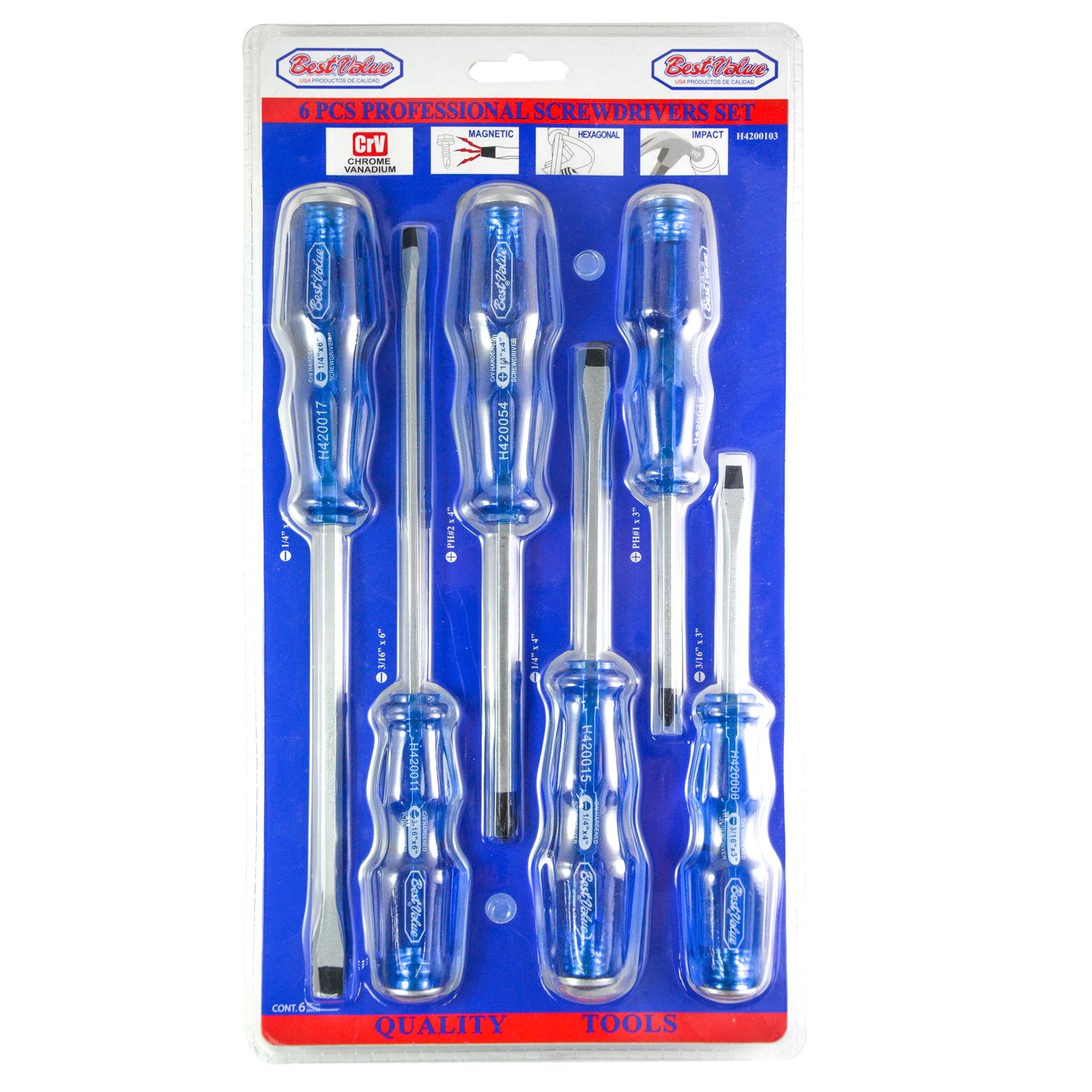 Go Thru Striking Professional Screwdriver Set (6-Piece)