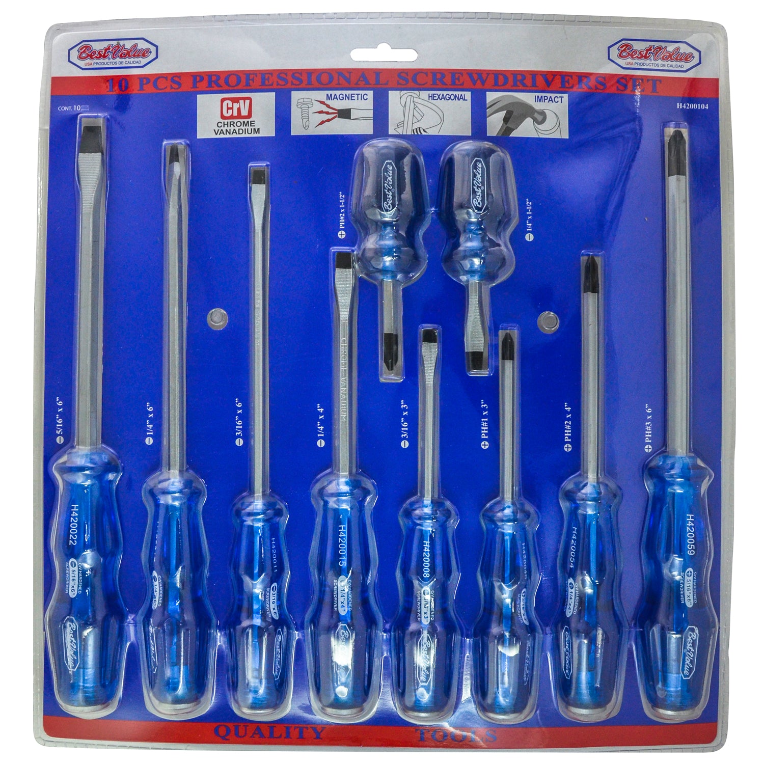 Go Thru Striking Professional Screwdriver set (10-Piece)