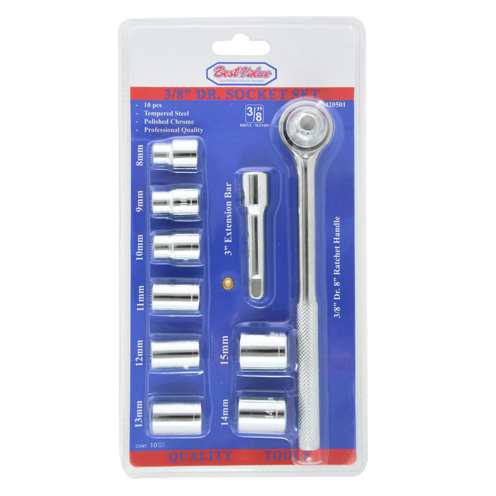 3/8 in. Drive Socket and Ratchet Set (10-Piece)