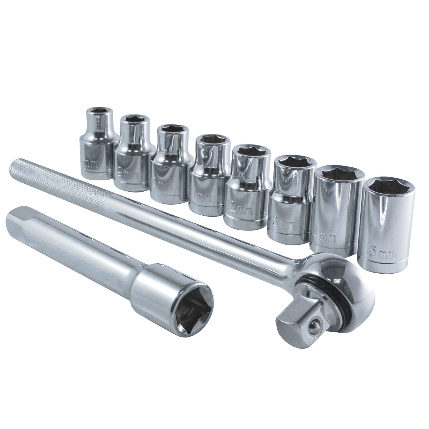 1/2 in. Drive Socket and Ratchet Set (10-Piece)