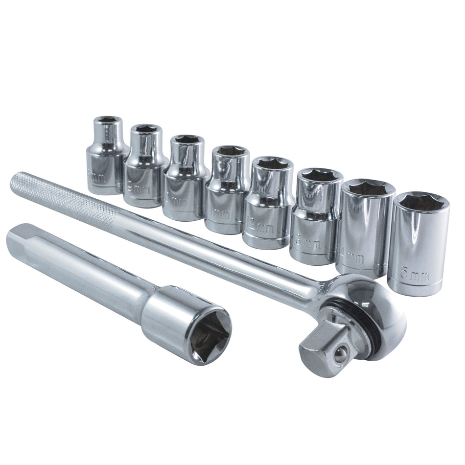 1/2 in. Drive Socket and Ratchet Set (10-Piece)