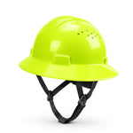 Hi-Vis Lime | Full Brim Vented Hard Hat with 4-Point Ratchet Suspension – Type 1 Class C | GH32HN