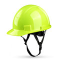 hi-vis lime | three-quarter view showing chin strap detail | Hard Hat | Type 1, Cap Style, Dielectric, Non Vented | GH327HN
