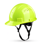 Hi-Vis Lime | GH326HN vented cap style hard hat with chin strap