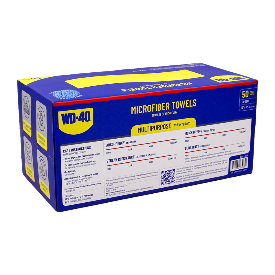 light blue, 50 Box | Microfiber Towel | Extra Absorbent, Multipurpose