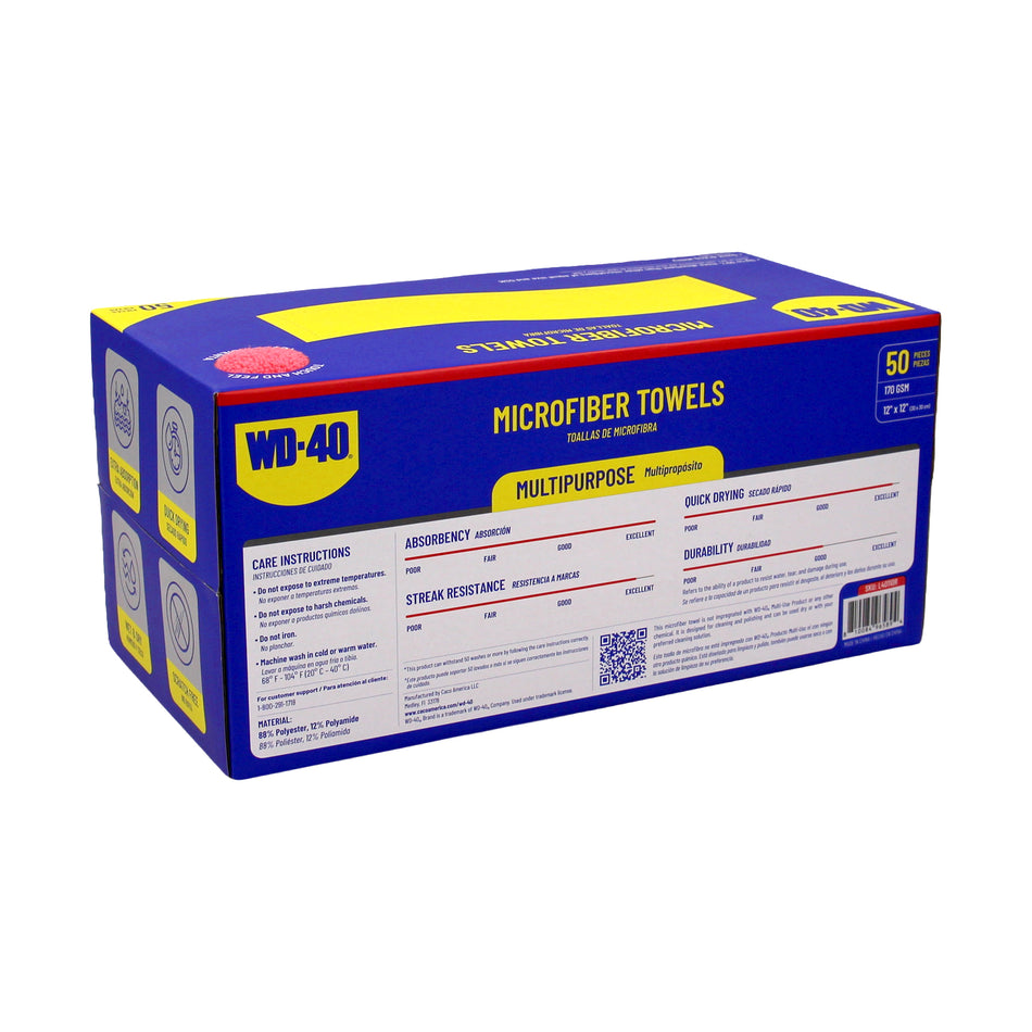 Red, 50 Box | Microfiber Towel | Extra Absorbent, Multipurpose