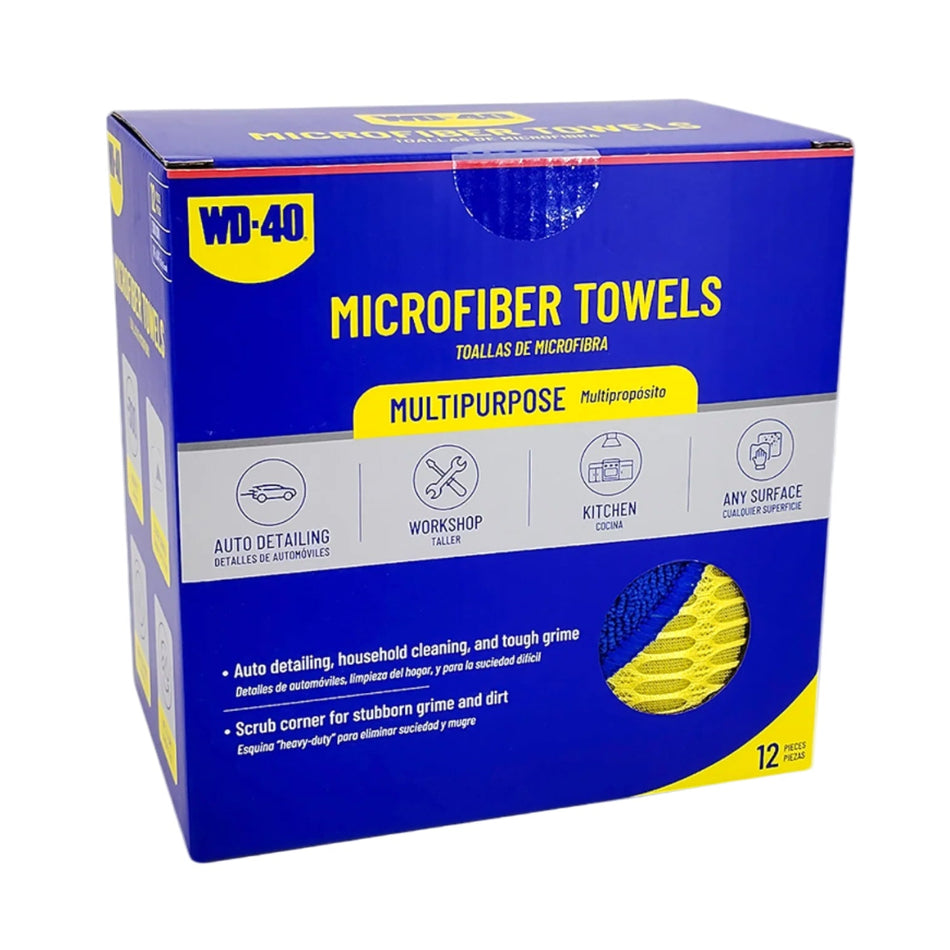 12-pack | Multipurpose Microfiber Towel | Scrub Corner, 300 GSM | WD-40