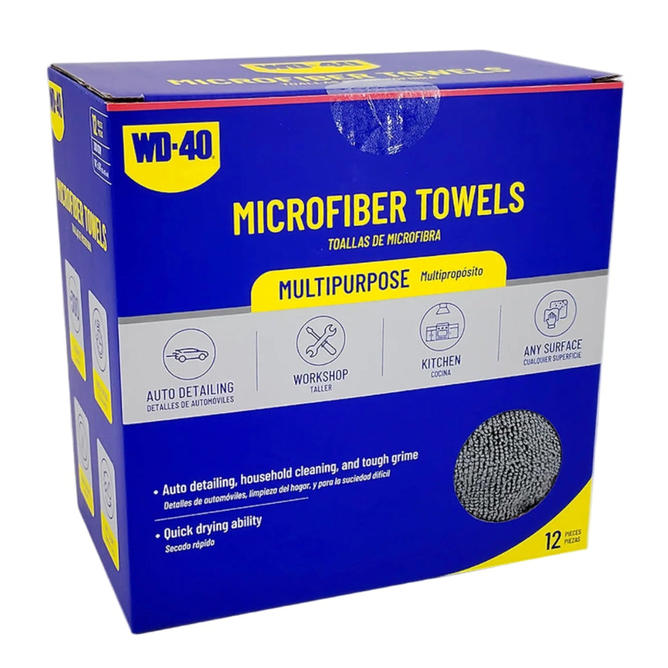12-pack | Multipurpose Microfiber Towel | Scratch-Free | WD-40
