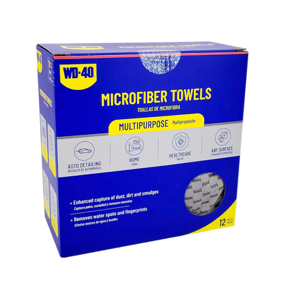 12-pack | 2-in-1 Multipurpose Microfiber Towel | Wet & Dry, 310 GSM