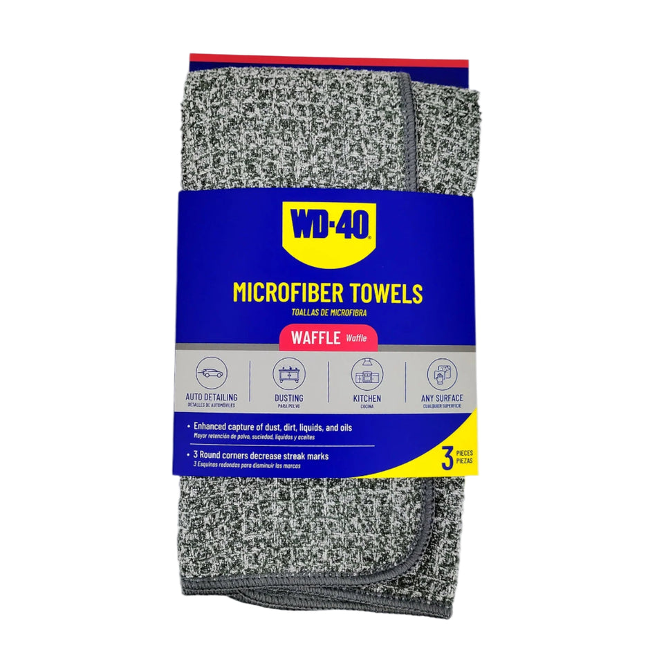 3-pack | Waffle Multipurpose Microfiber Towel | 14x14 Inch | WD-40