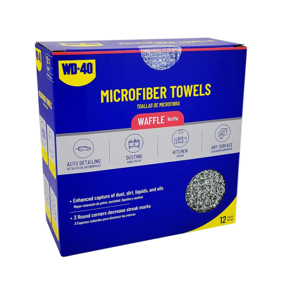 12-pack | Waffle Multipurpose Microfiber Towel | 14x14 Inch | WD-40