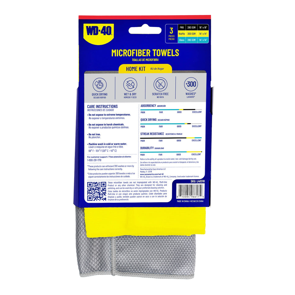 Microfiber Towel Kit | 3-Piece Multi-Surface Cleaning | WD-40