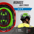 red, Vented | inside view with model wearing helmet | Safety Helmet | Type 2, Vented with Koroyd® | GH500R