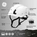 white, Vented | side profile view with labeled features | Safety Helmet | Type 2, Vented with Koroyd® | GH500W