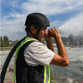 carbon black, Vented | person wearing helmet outdoors by water | Safety Helmet | Type 2, Vented with Koroyd® | GH500CB