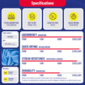 light blue, 12 Pack | specifications infographic with performance charts | Extra Absorbent Multipurpose Microfiber Towel | L40105