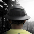black | back view worn on construction site | Full Brim Accessory — GE PPE GH626 | GH626BK