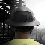 black | back view worn on construction site | Full Brim Accessory — GE PPE GH626 | GH626BK