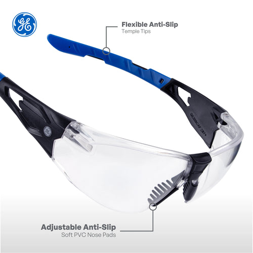 Frameless Safety Glasses — GE PPE 05 Series, ANSI Z87.1 & EN 166