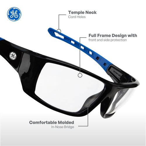 Full Frame Safety Glasses — GE PPE 04 Series, Anti-Fog, ANSI Z87.1