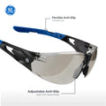 black/blue, I/O Mirror Anti-Fog | Frameless, ANSI Z87.1, UV Protection | Frameless Safety Glasses — GE PPE 05 Series, ANSI Z87.1 & EN 166 | GE205MAF