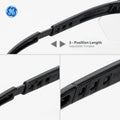 black, Clear Anti-Fog | close-up showing adjustable temple positions | Wrap-Around Safety Glasses — GE PPE 01 Series, ANSI Z87.1 | GE201CAF