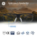 black, Clear Anti-Fog | front view with mountain landscape background | Wrap-Around Half-Frame Safety Glasses — GE PPE 08 Series, Anti-Fog, ANSI Z87.1 | GE208CAF