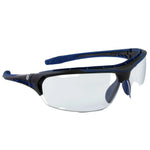 black/indigo, Clear Anti-Fog | side angle view of protective eyewear | 09 Series - Safety Glasses | GE109CAF