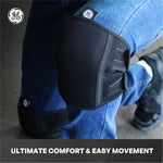 black | side view worn on knee pad | Low-Profile EVA Foam Knee Pads — GE PPE GR550, EN14404 Type 2 | GR550