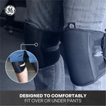 black | model wearing product on legs with close-up detail | Low-Profile EVA Foam Knee Pads — GE PPE GR550, EN14404 Type 2 | GR550