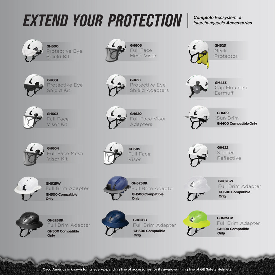 black | product ecosystem grid layout showcase | Full Brim Accessory — GE PPE GH626 | GH626BK