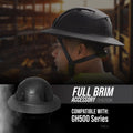 black | side profile view worn on person | Full Brim Accessory — GE PPE GH626 | GH626BK