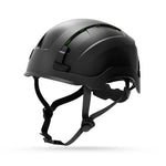 black, Vented | three-quarter view showing ventilation details and straps | Vented Type 2 Safety Helmet with Koroyd — GE PPE GH500, ANSI Z89.1 Class C | GH500BK