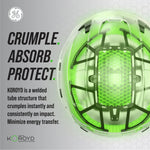green, Vented | top-down view showing internal structure detail | Vented Type 2 Safety Helmet with Koroyd — GE PPE GH500, ANSI Z89.1 Class C | GH500GN