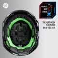 black, Vented | worker wearing helmet on construction site | Vented Type 2 Safety Helmet with Koroyd — GE PPE GH500, ANSI Z89.1 Class C | GH500BK