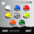 blue | eight hard hats color variety display | Cap Style Hard Hat — GE PPE GH327, ANSI Z89.1-2014 Type 1 Class E Dielectric | GH327B
